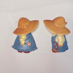 1987 Miller Studio chalk ware boy & girl wall decor for nursery or kids room